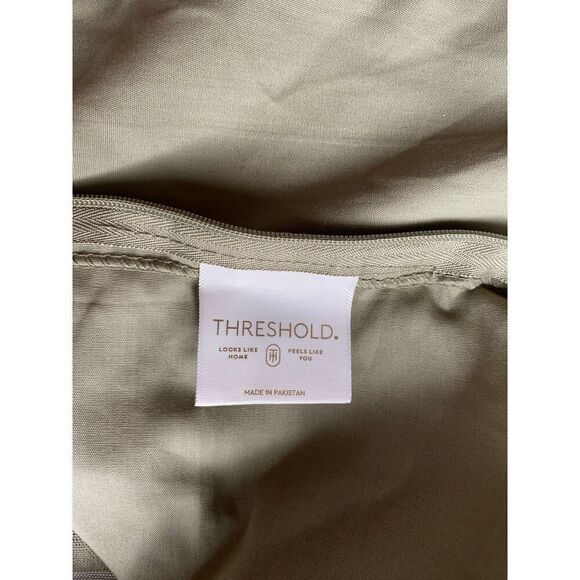 Threshold Green Ticking Stripes Bed Pillow Sham Set - Picture 3 of 5